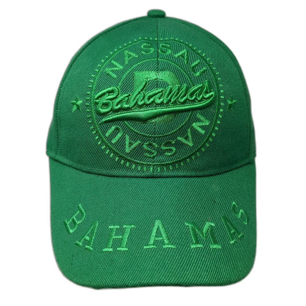 Dorsett Tee's Baseball Cap Green OS Nassau Bahamas Strapback Hat Souvenir Logo